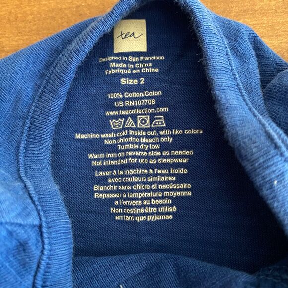 Tea Collection Blue Ruffle Dress Girls' 2 - Picture 3 of 7